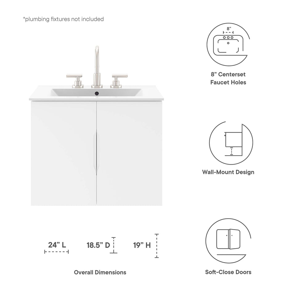 Vitality 24" Bathroom Vanity Cabinet (Sink Basin Not Included) by Modway