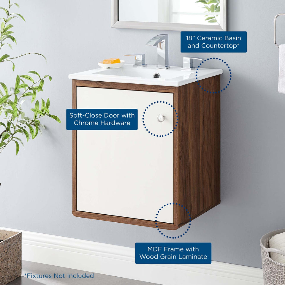 Transmit Wall-Mount Bathroom Vanity Basin Included by Modway