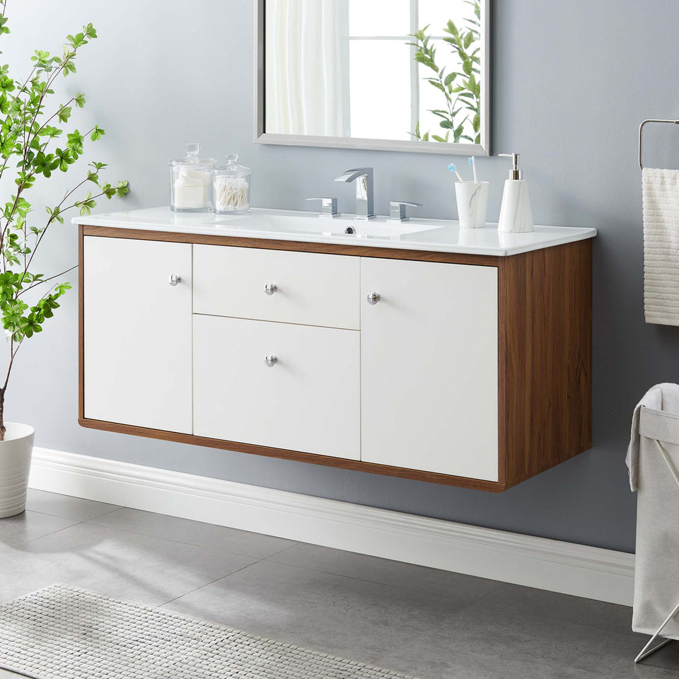 Transmit Wall-Mount Bathroom Vanity Basin Included by Modway