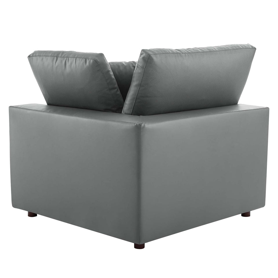 Commix Down Filled Overstuffed Vegan Leather Loveseat by Modway