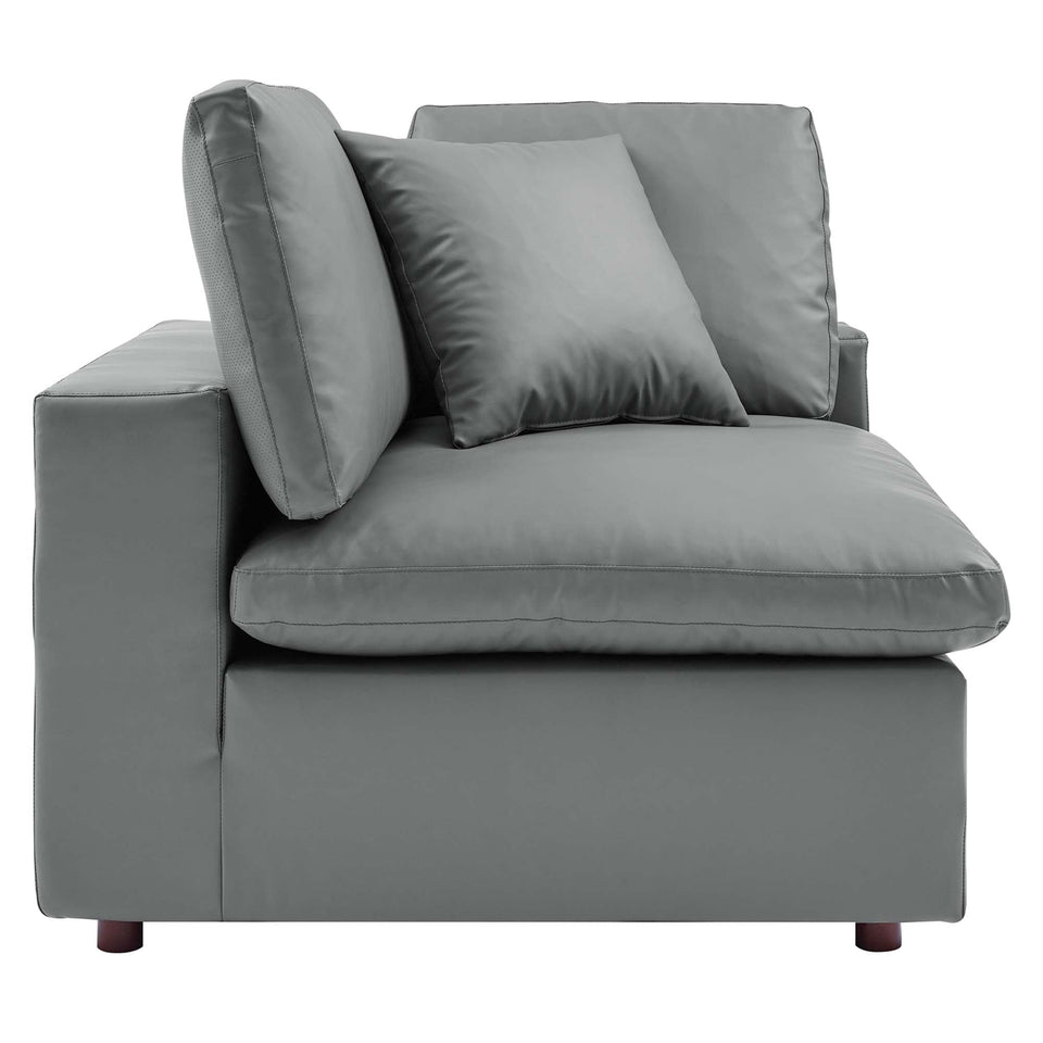 Commix Down Filled Overstuffed Vegan Leather Loveseat by Modway