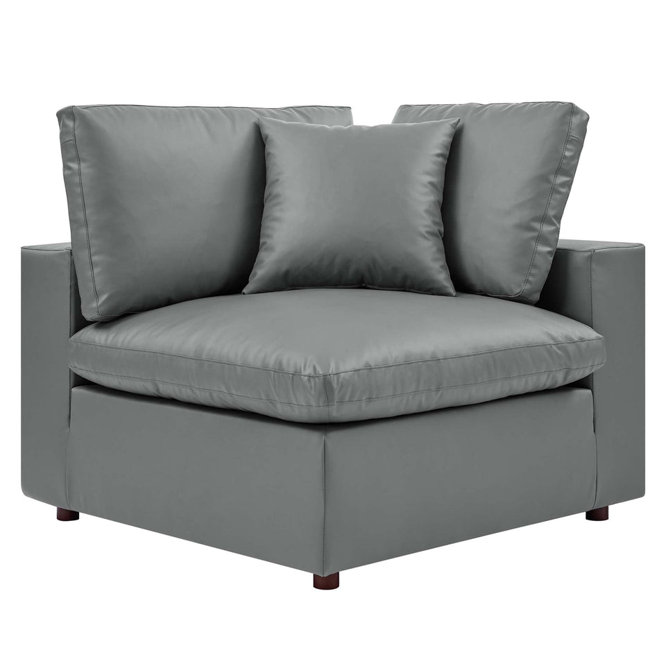 Commix Down Filled Overstuffed Vegan Leather 4-Seater Sofa by Modway