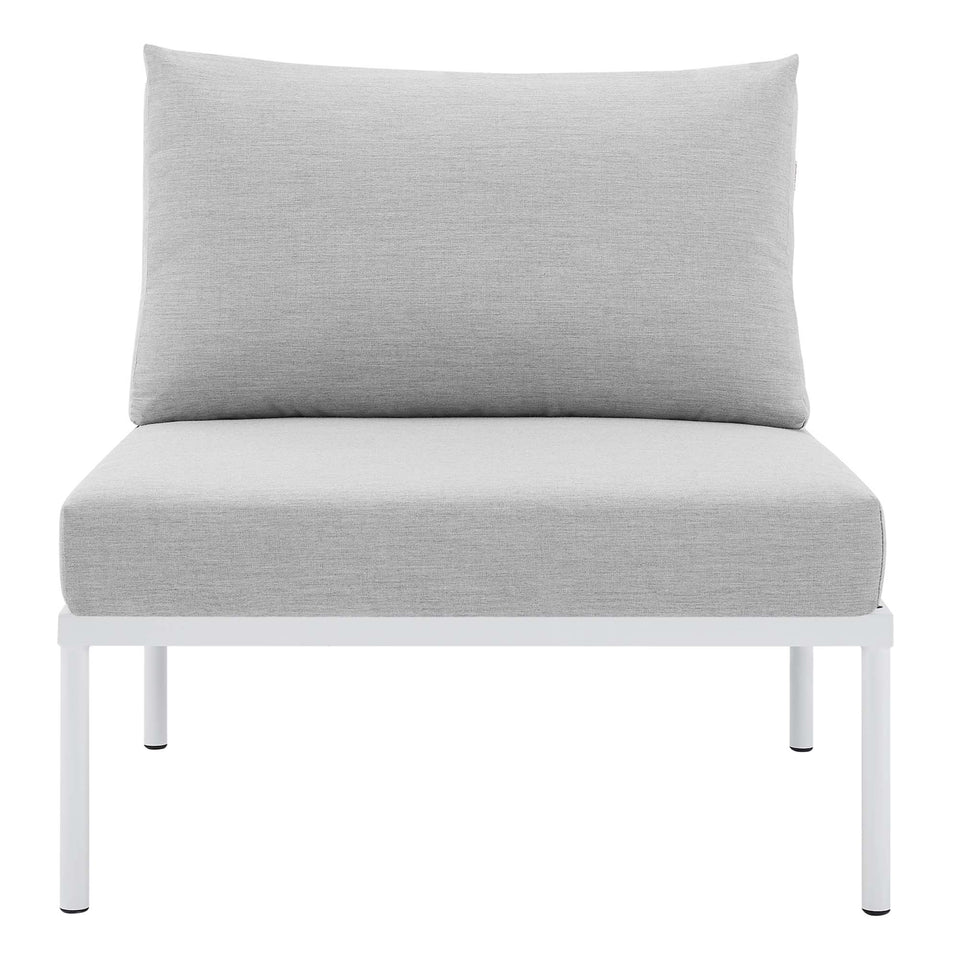 Harmony Sunbrella® Basket Weave Outdoor Patio Aluminum Armless Chair by Modway
