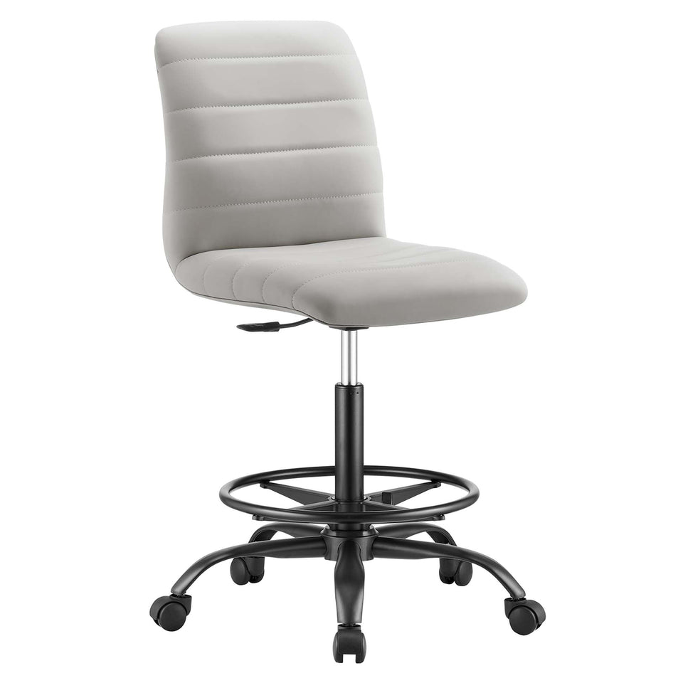 Ripple Armless Vegan Leather Drafting Chair by Modway