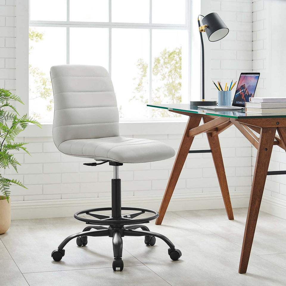 Ripple Armless Vegan Leather Drafting Chair by Modway
