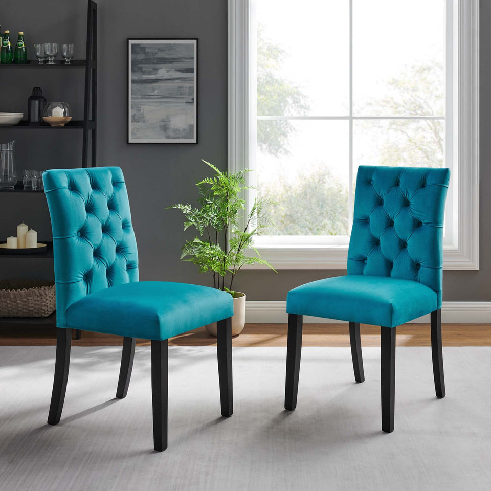 Duchess Performance Velvet Dining Chairs Set of 2 by Modway