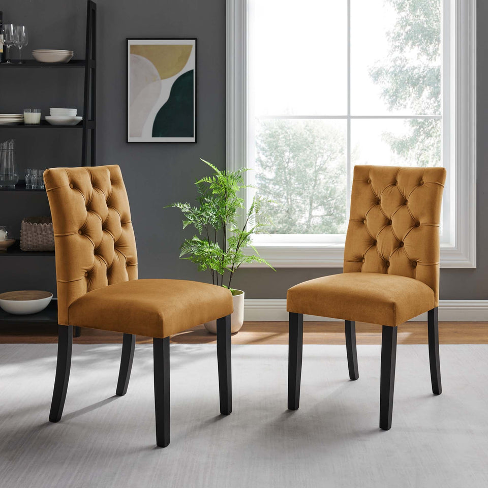 Duchess Performance Velvet Dining Chairs Set of 2 by Modway