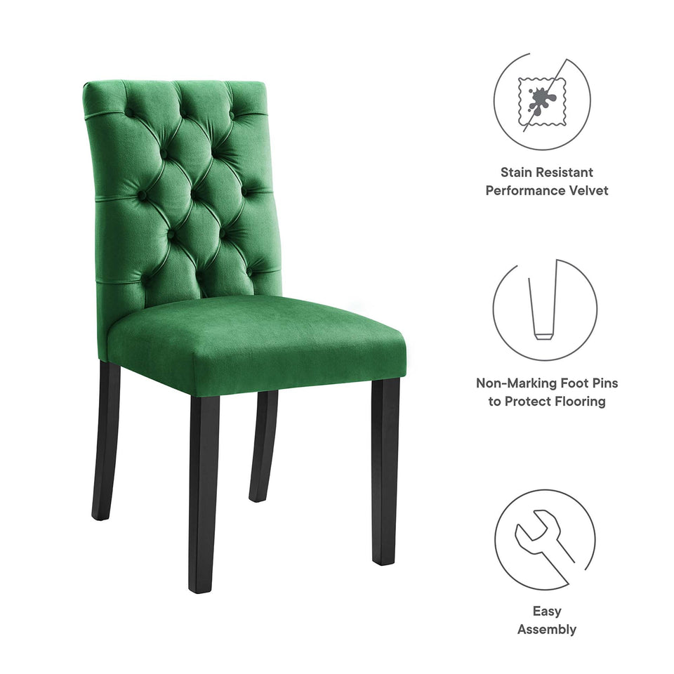 Duchess Performance Velvet Dining Chairs Set of 2 by Modway