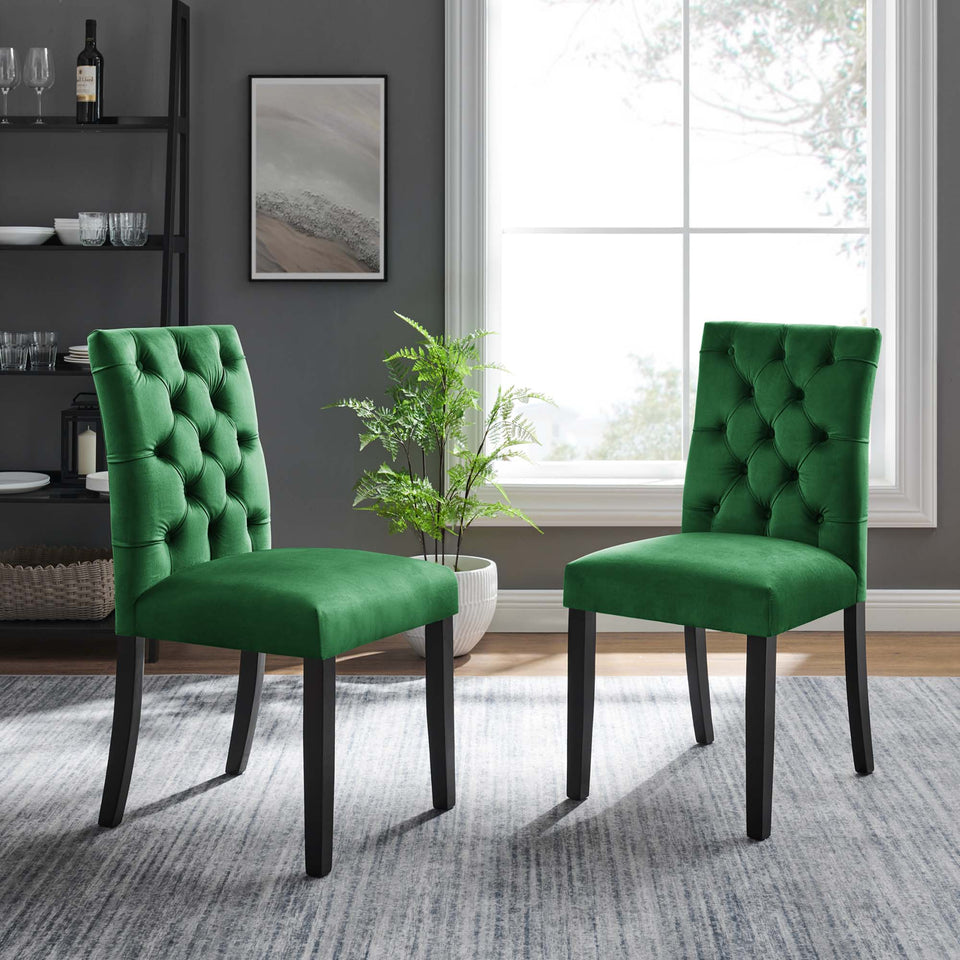 Duchess Performance Velvet Dining Chairs Set of 2 by Modway