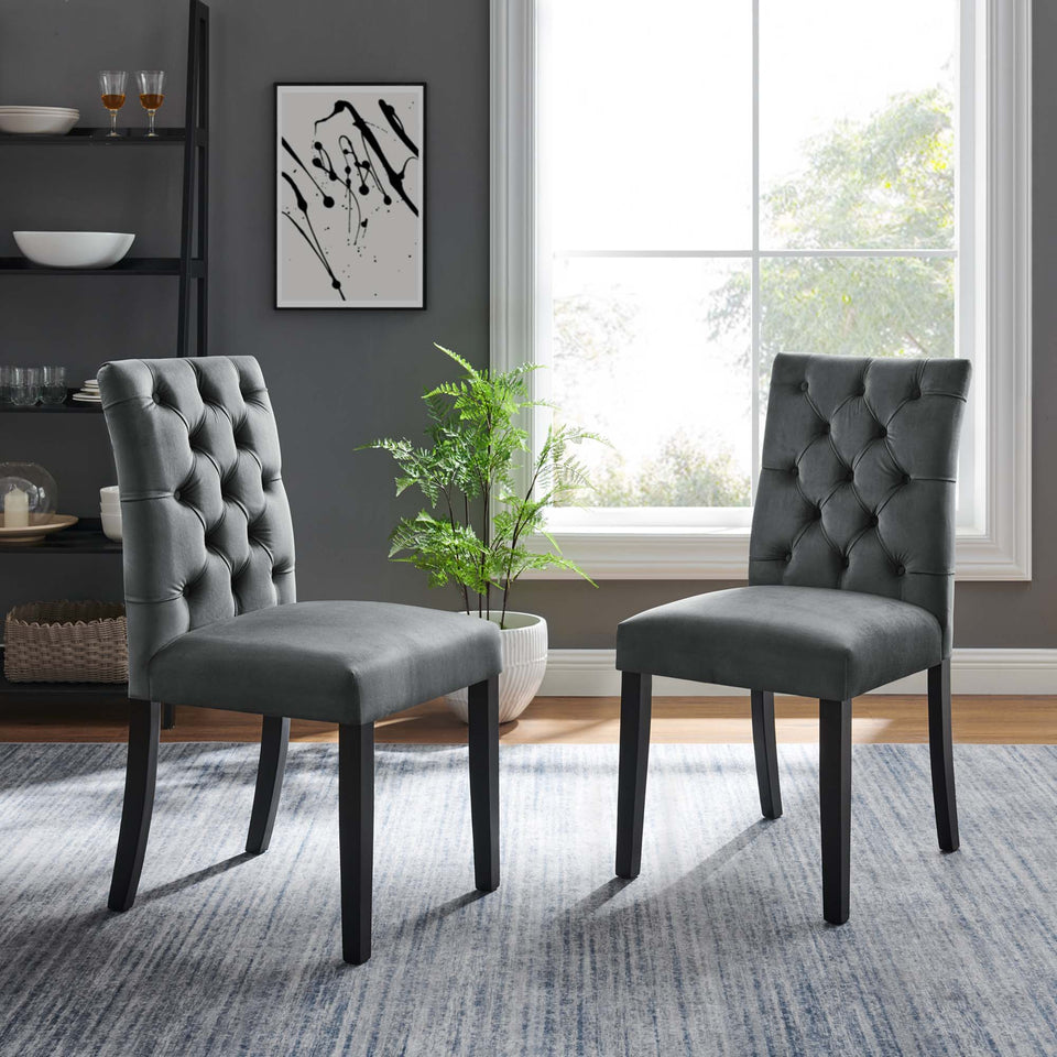 Duchess Performance Velvet Dining Chairs Set of 2 by Modway