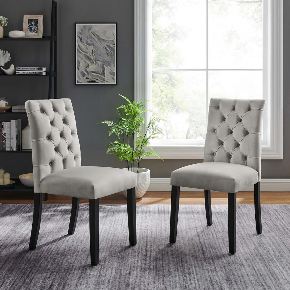 Duchess Performance Velvet Dining Chairs Set of 2 by Modway
