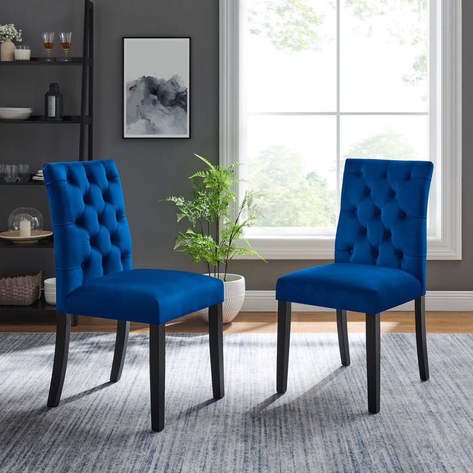 Duchess Performance Velvet Dining Chairs Set of 2 by Modway