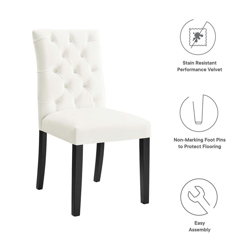 Duchess Performance Velvet Dining Chairs Set of 2 by Modway