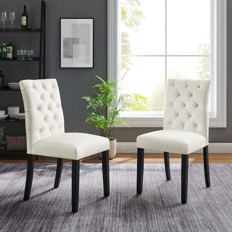 Duchess Performance Velvet Dining Chairs Set of 2 by Modway