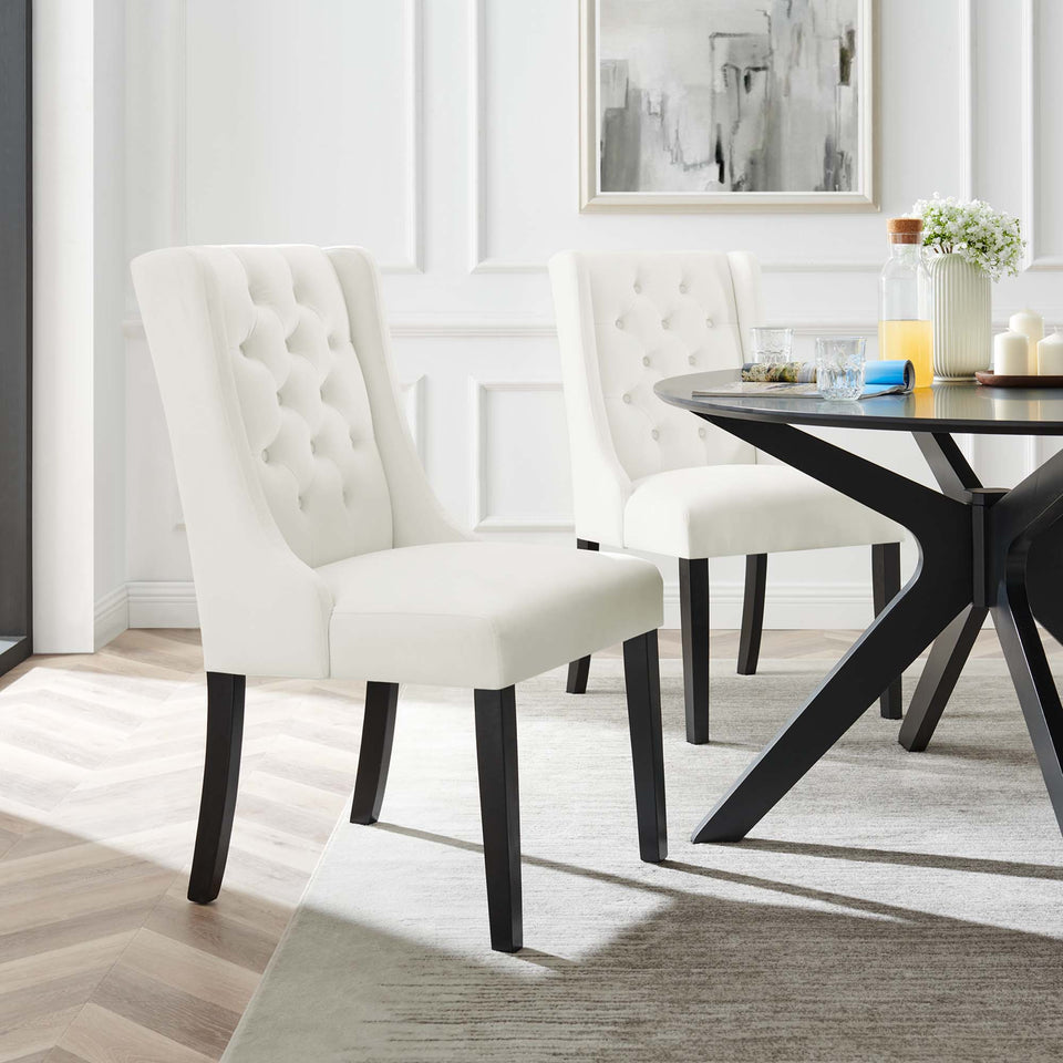 Baronet Performance Velvet Dining Chairs Set of 2 by Modway