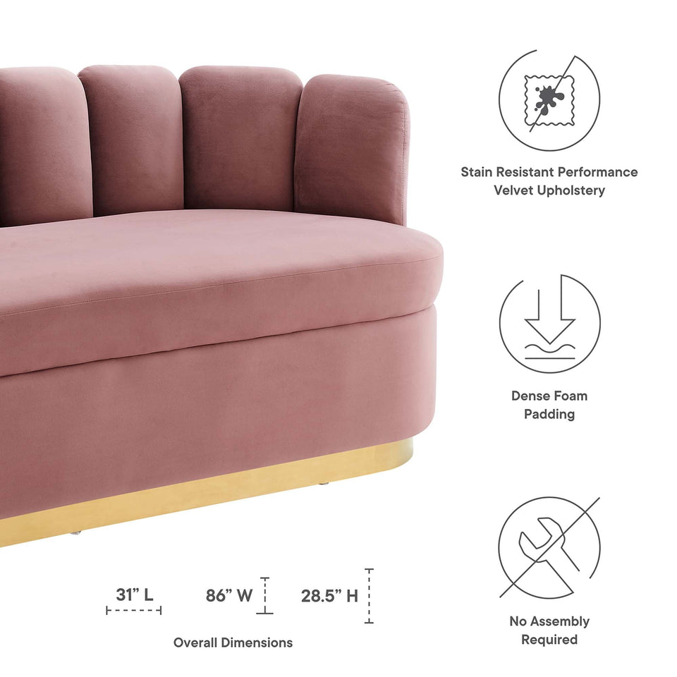 Victoria Channel Tufted Performance Velvet Sofa by Modway