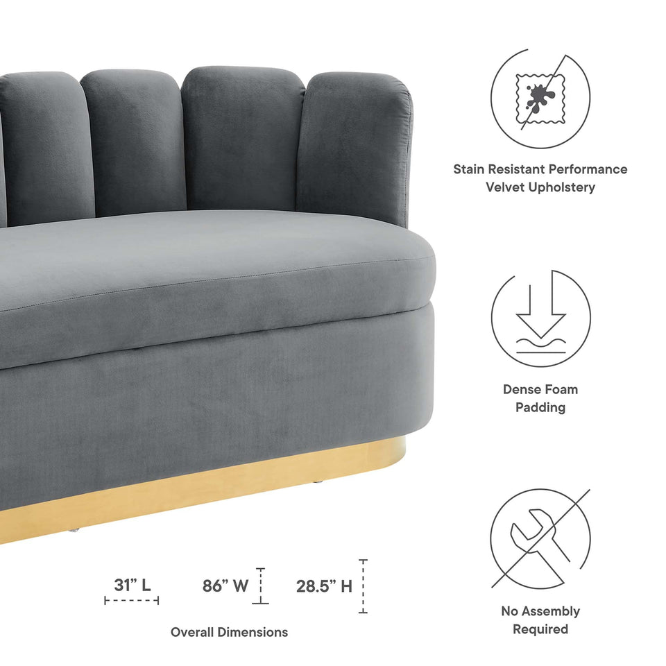 Victoria Channel Tufted Performance Velvet Sofa by Modway
