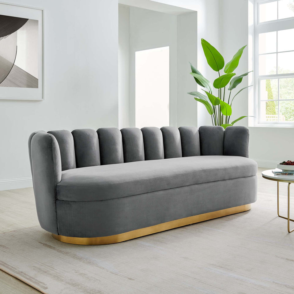 Victoria Channel Tufted Performance Velvet Sofa by Modway