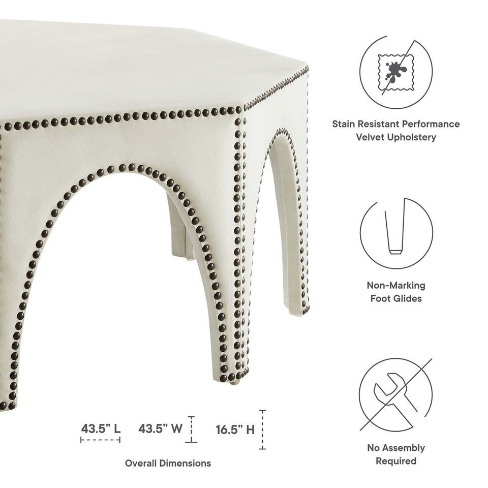 Victory Performance Velvet Ottoman by Modway
