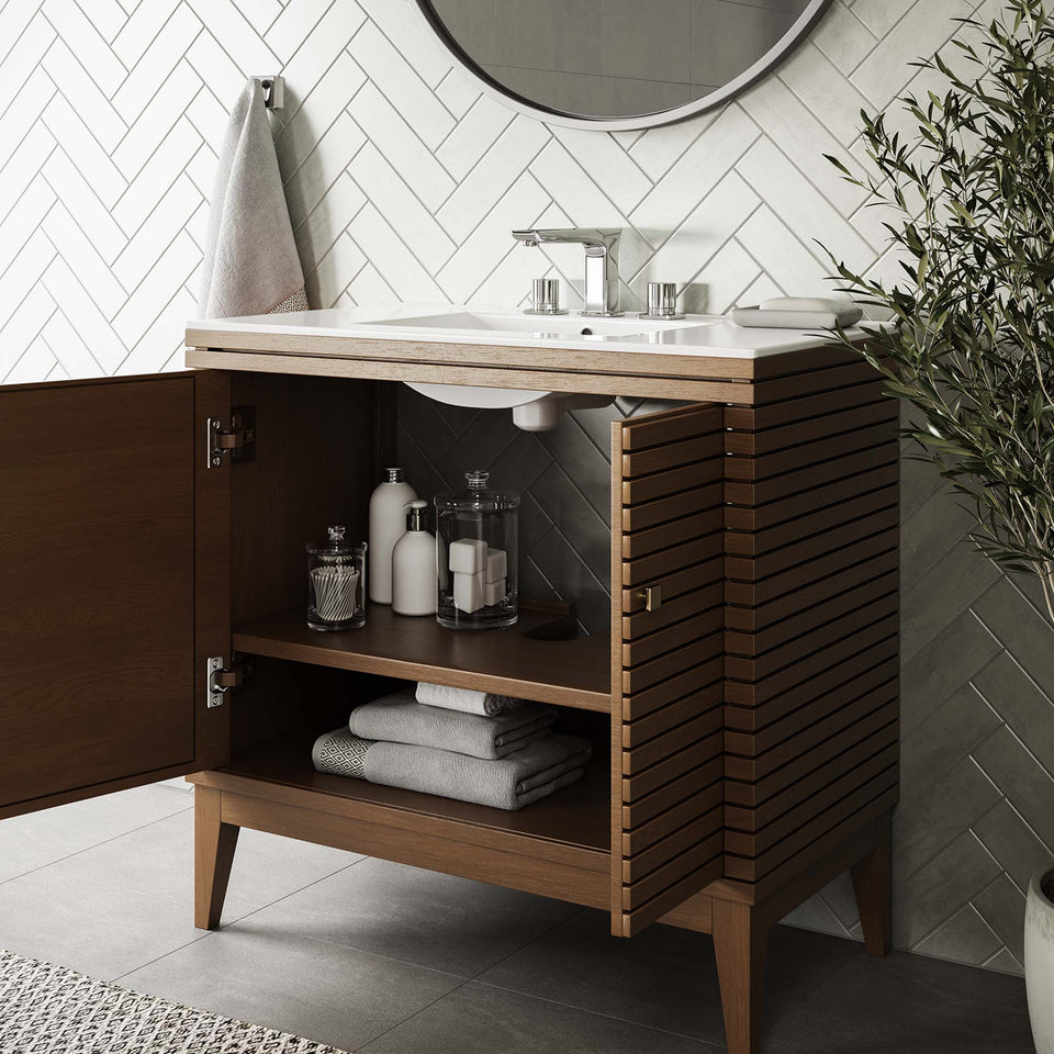 Ledger 36" Wood Bathroom Vanity Cabinet (Sink Basin Not Included) by Modway