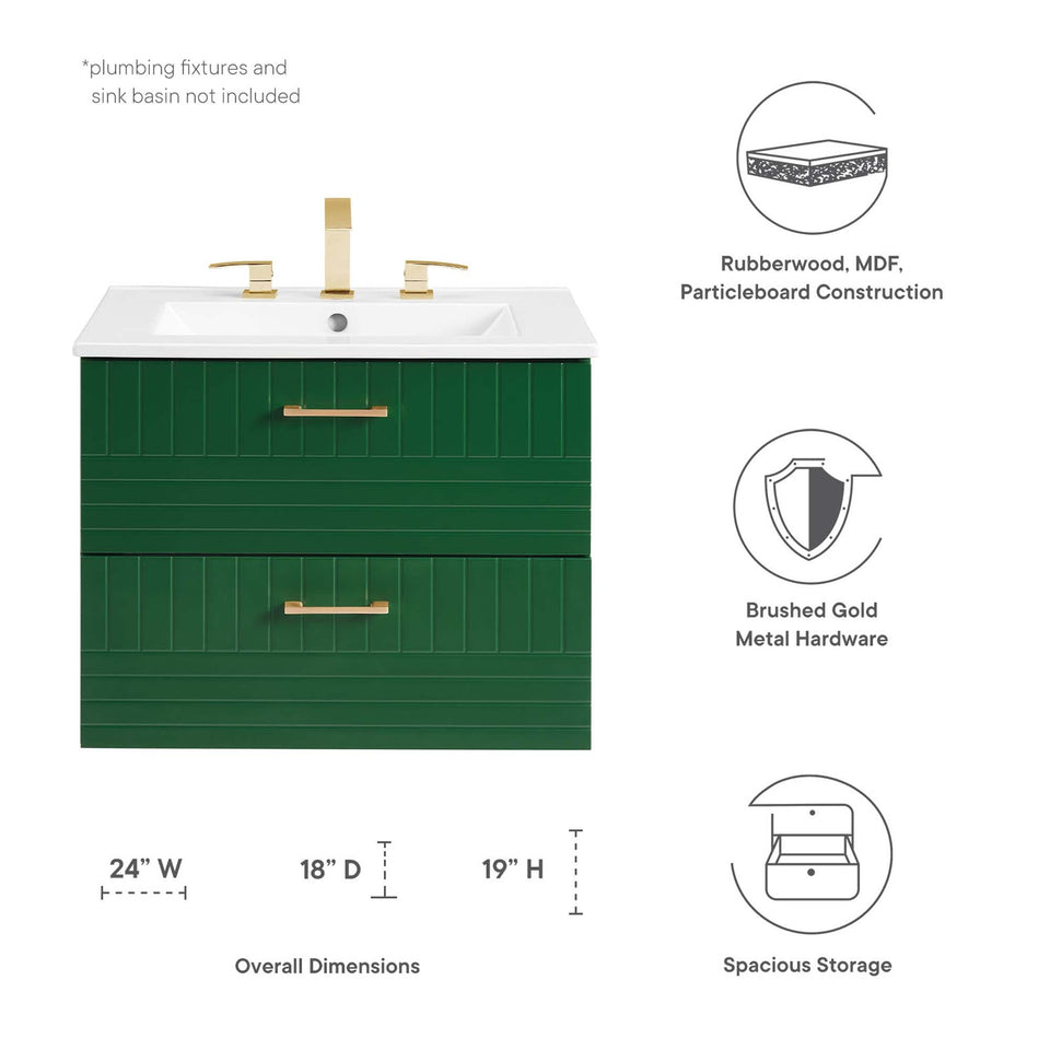 Daybreak Wall-Mount Bathroom Cabinet Basin Not Included by Modway