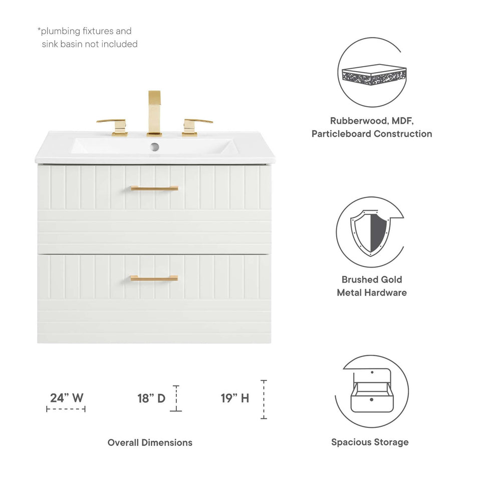 Daybreak Wall-Mount Bathroom Cabinet Basin Not Included by Modway