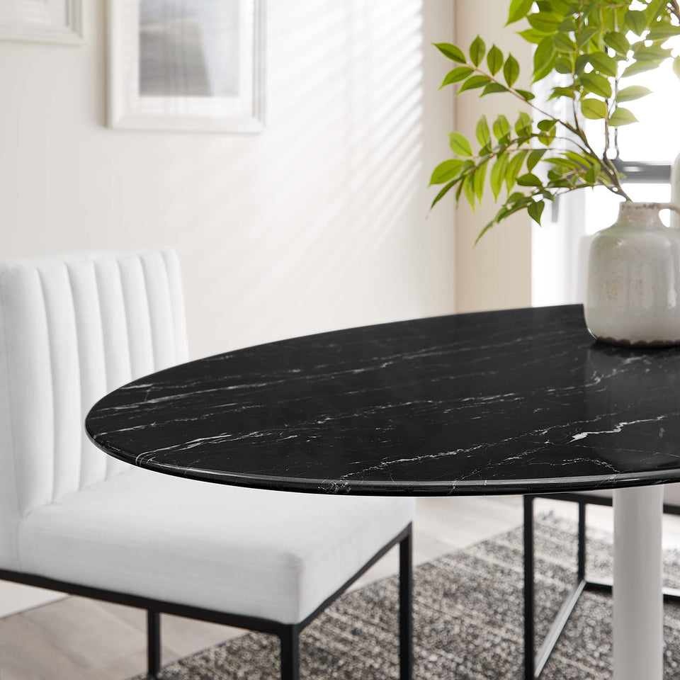Lippa 54" Oval Faux Marble Dining Table by Modway
