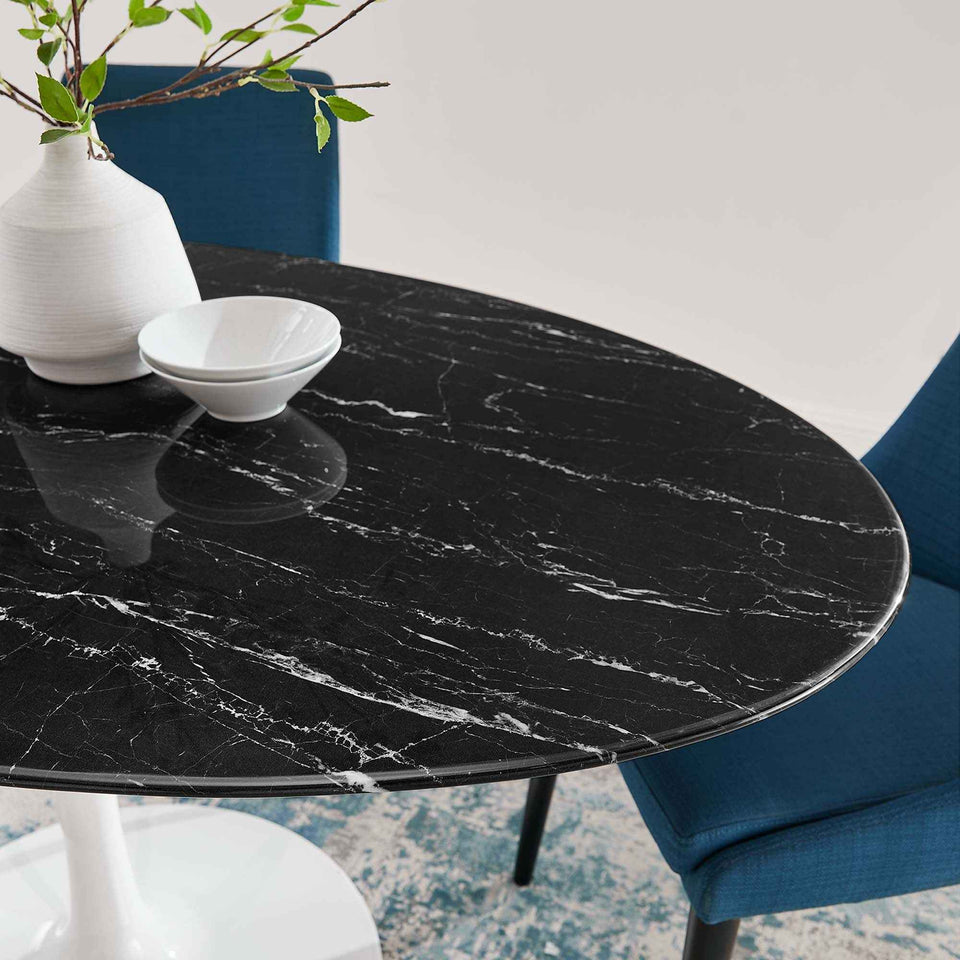 Lippa 60" Oval Faux Marble Dining Table by Modway