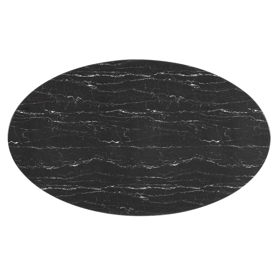 Lippa 78" Oval Faux Marble Dining Table by Modway