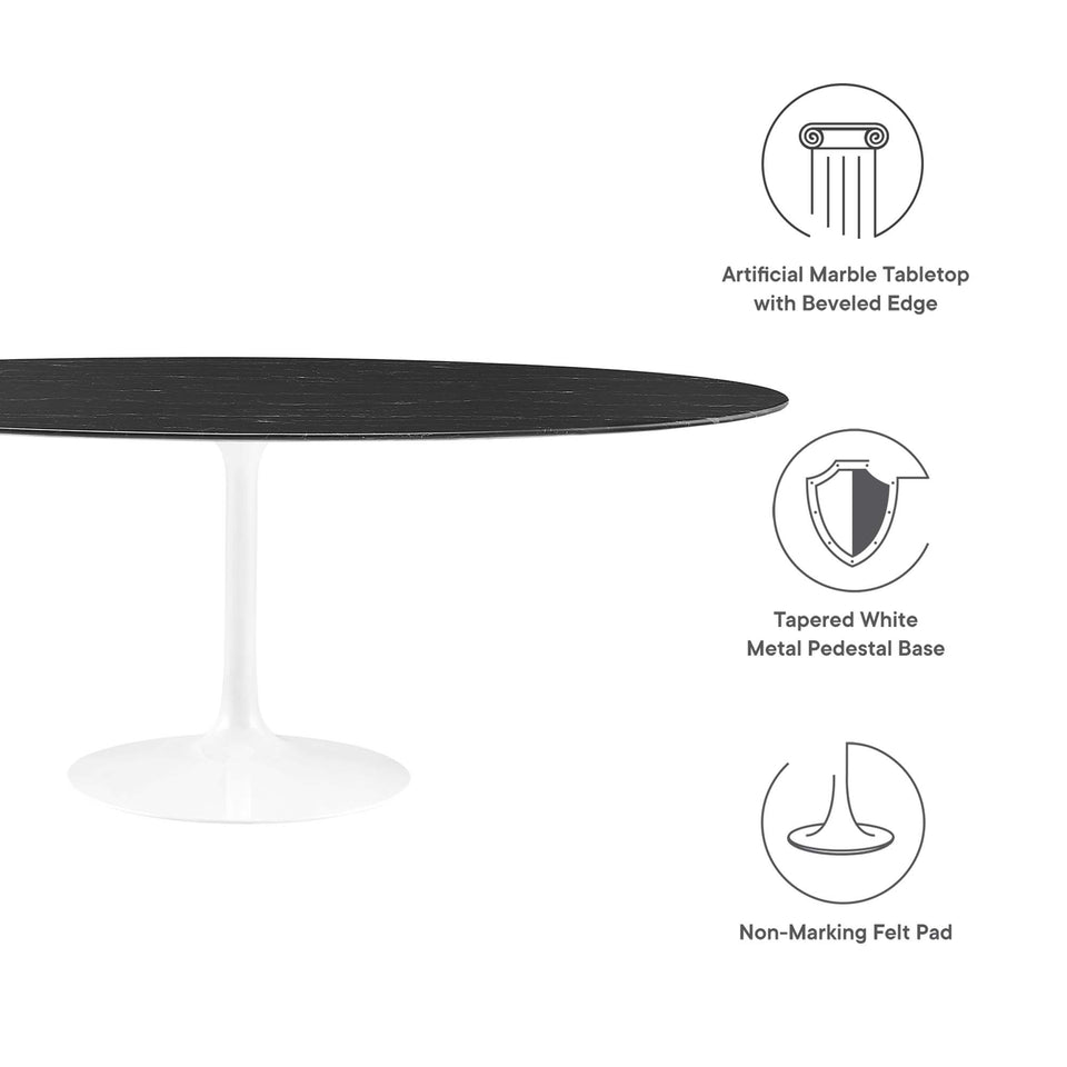 Lippa 78" Oval Faux Marble Dining Table by Modway