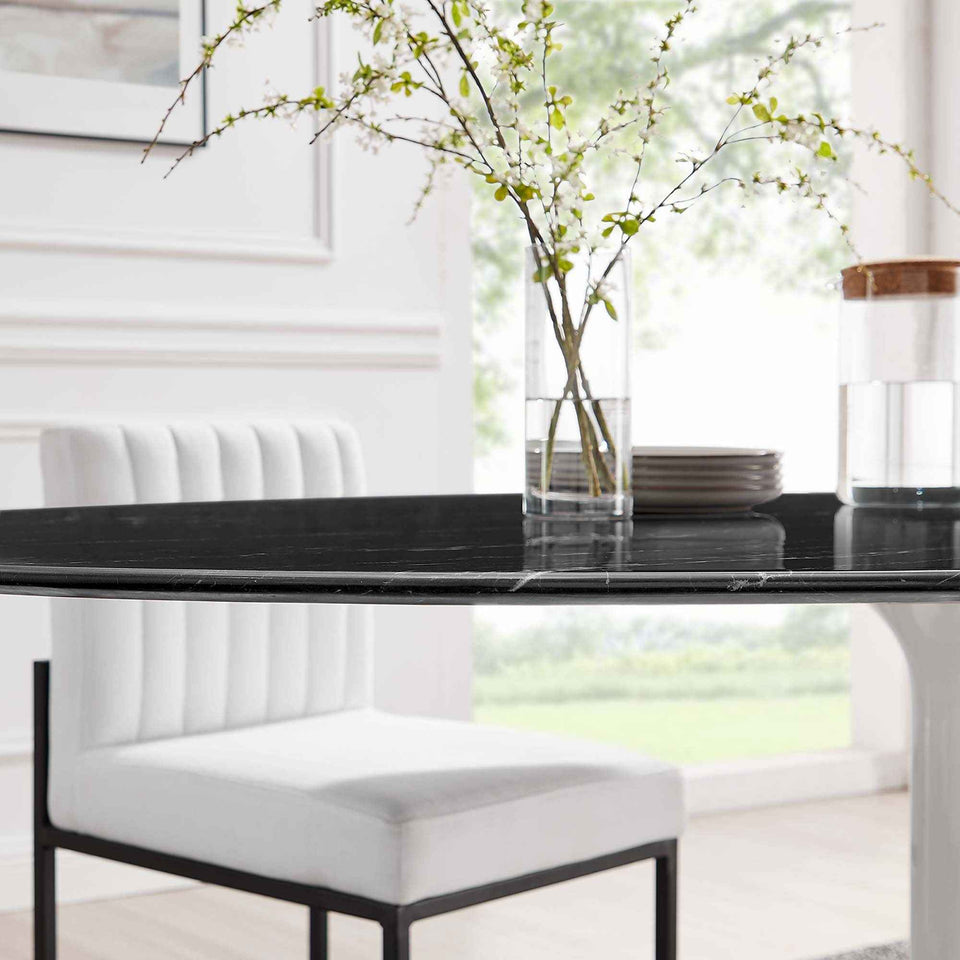 Lippa 78" Oval Faux Marble Dining Table by Modway