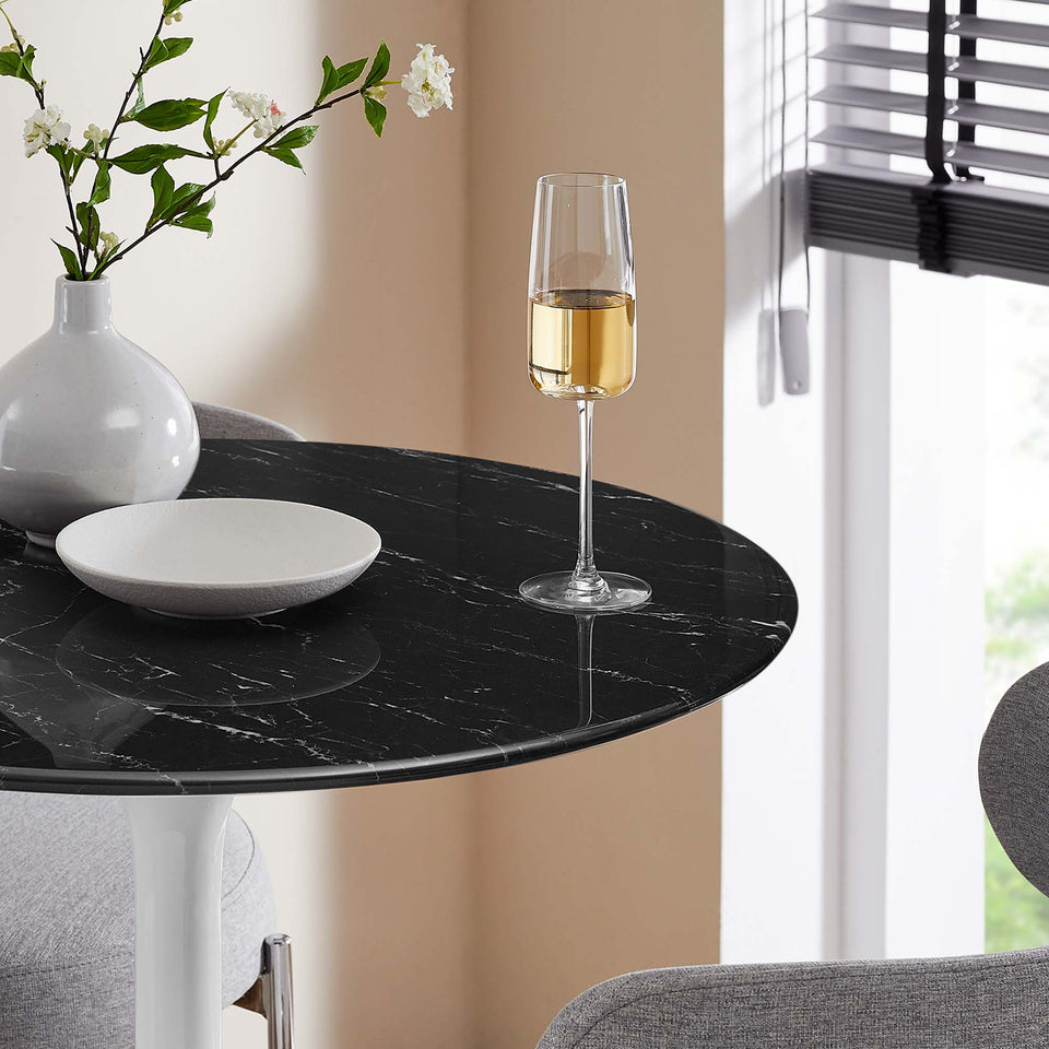 Lippa 28" Round Faux Marble Bar Table by Modway