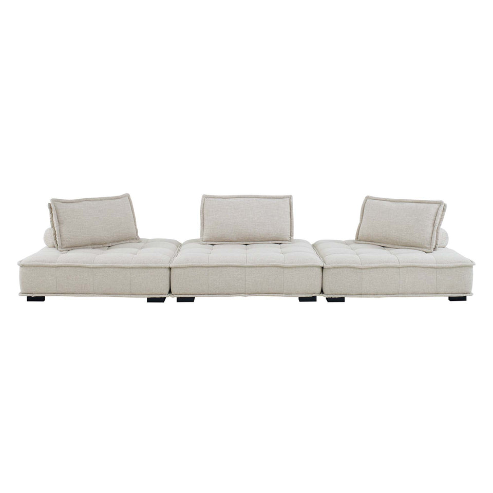 Saunter 3-Piece Tufted Fabric Fabric Sofa by Modway