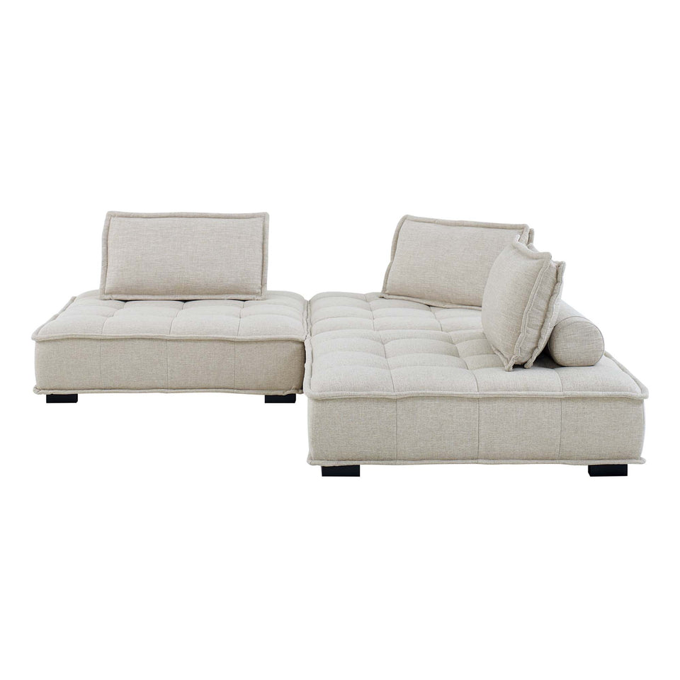 Saunter 3-Piece Tufted Fabric Fabric Sofa by Modway