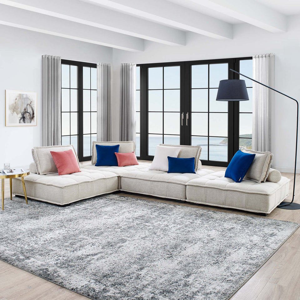 Saunter 4-Piece Tufted Fabric Fabric Sectional Sofa by Modway