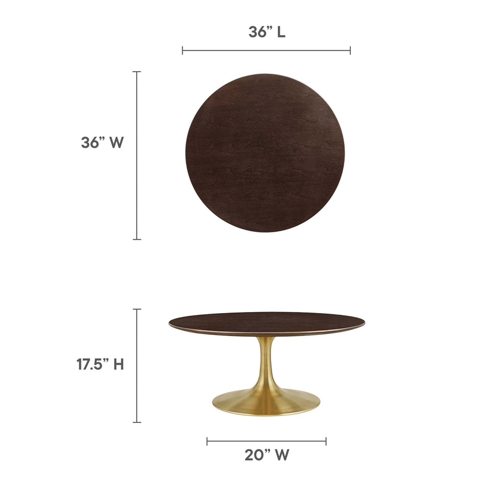 Lippa 36" Round Wood Coffee Table by Modway