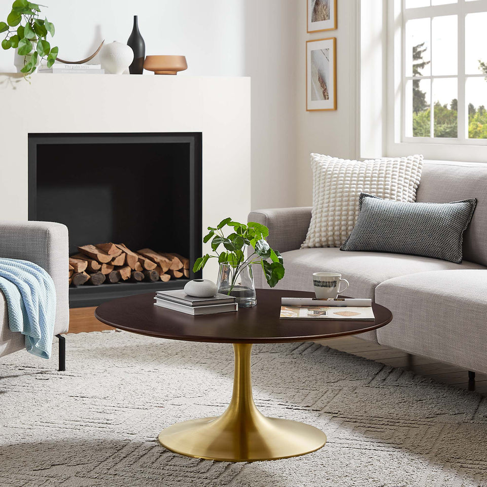 Lippa 36" Round Wood Coffee Table by Modway