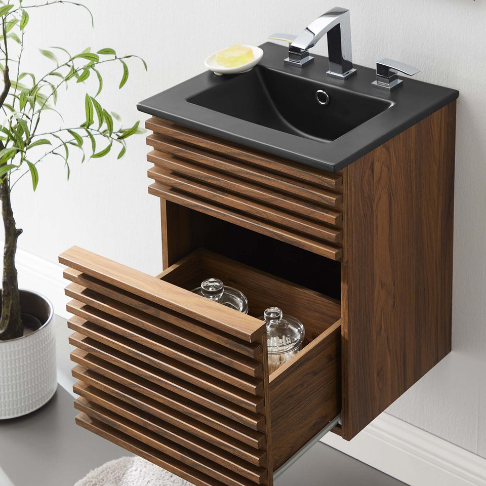Render 18" Wall-Mount Bathroom Vanity by Modway