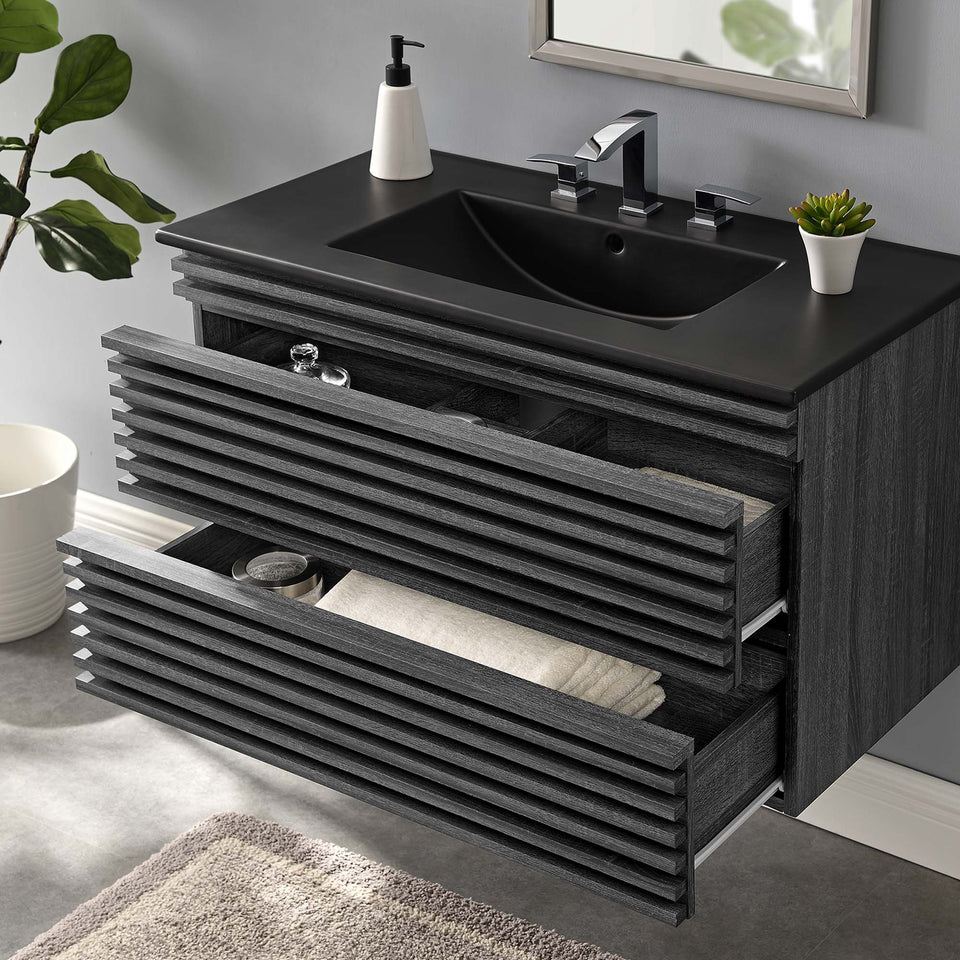 Render 36" Wall-Mount Bathroom Vanity by Modway