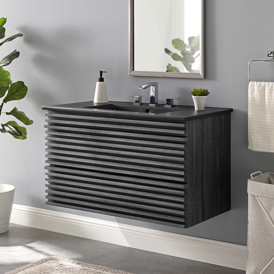 Render 36" Wall-Mount Bathroom Vanity by Modway