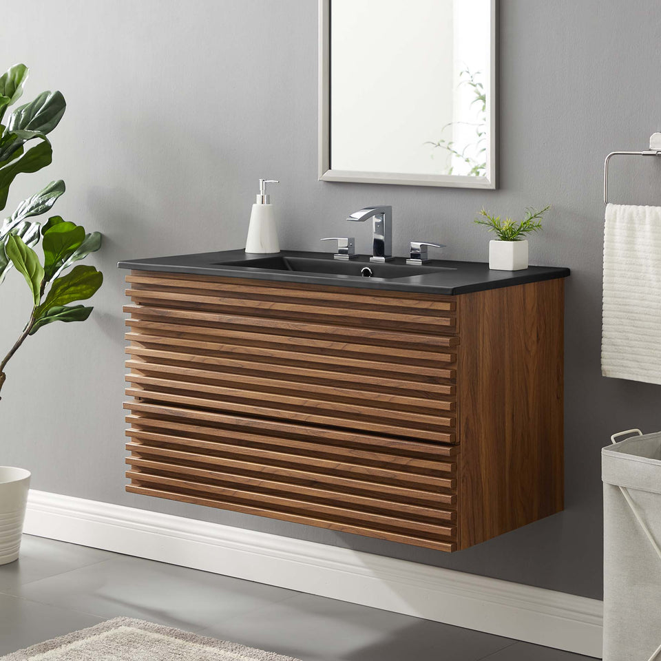 Render 36" Wall-Mount Bathroom Vanity by Modway
