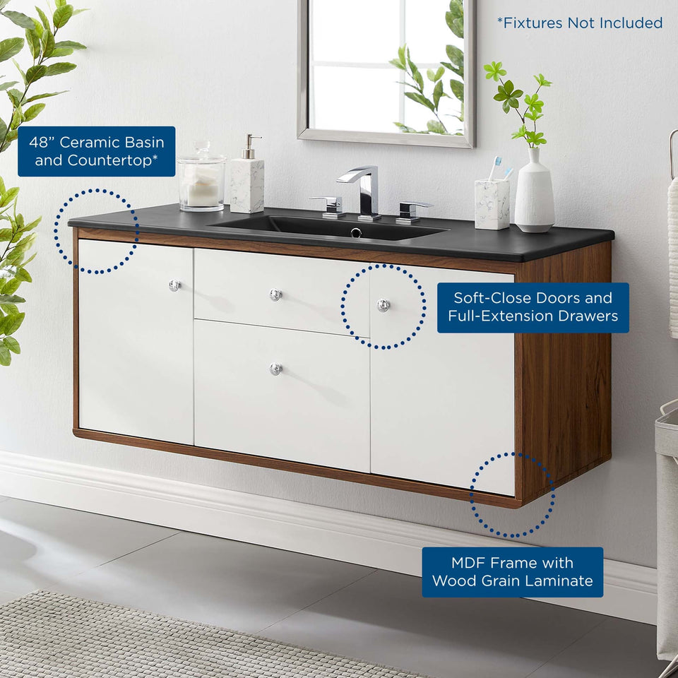 Transmit Wall-Mount Bathroom Vanity Basin Included by Modway