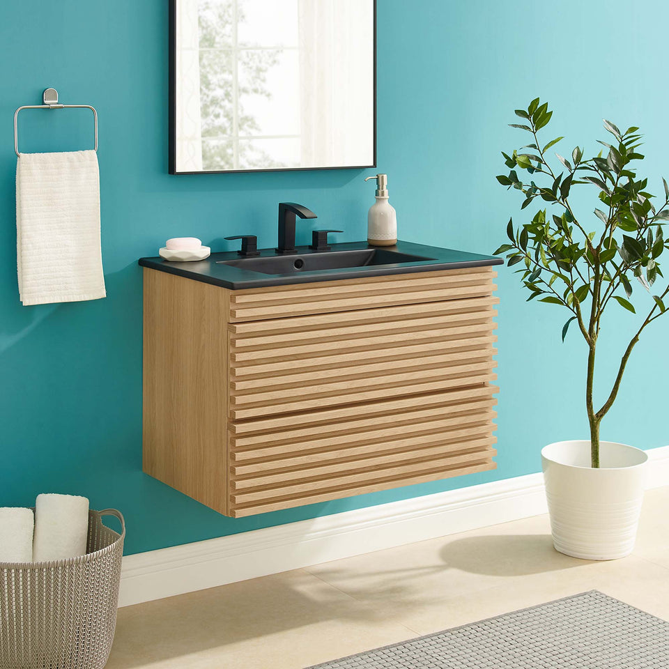 Render 30" Wall-Mount Bathroom Vanity by Modway