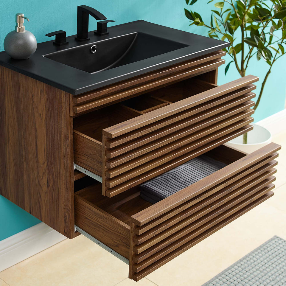 Render 30" Wall-Mount Bathroom Vanity by Modway