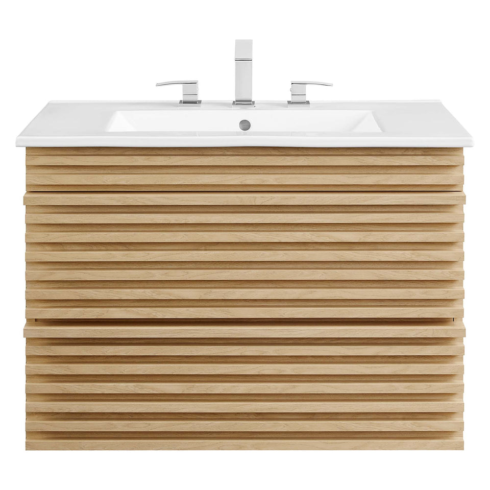 Render 30" Wall-Mount Bathroom Vanity by Modway