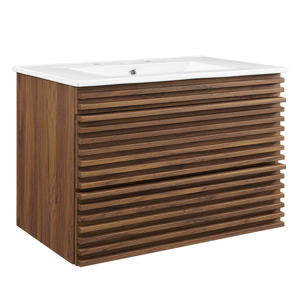 Render 30" Wall-Mount Bathroom Vanity by Modway