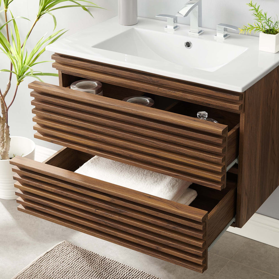 Render 30" Wall-Mount Bathroom Vanity by Modway