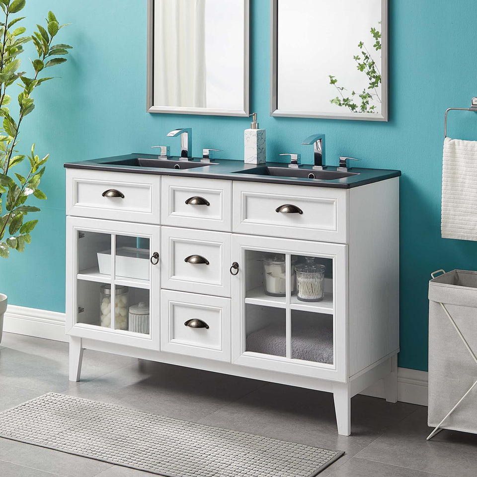 Isle 48" Double Bathroom Vanity Cabinet by Modway