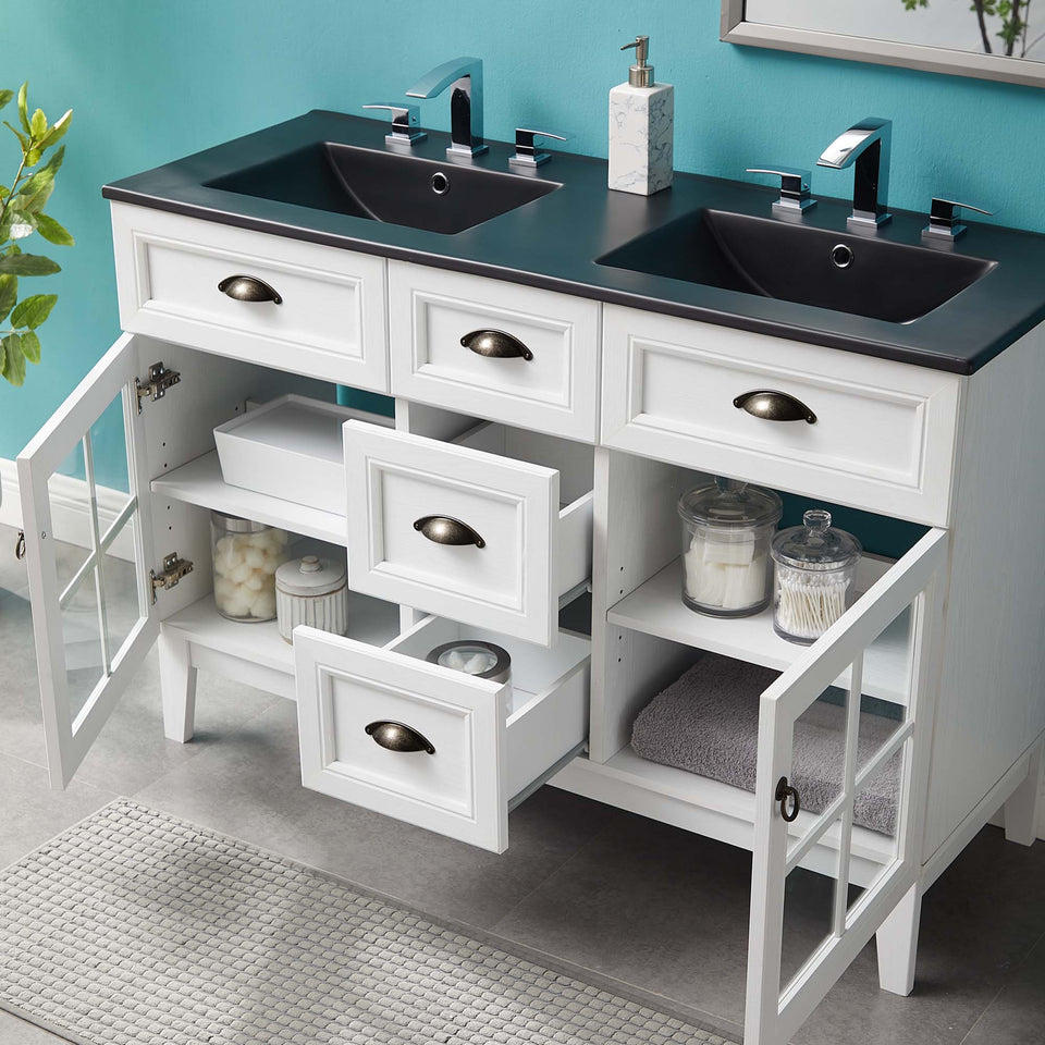 Isle 48" Double Bathroom Vanity Cabinet by Modway