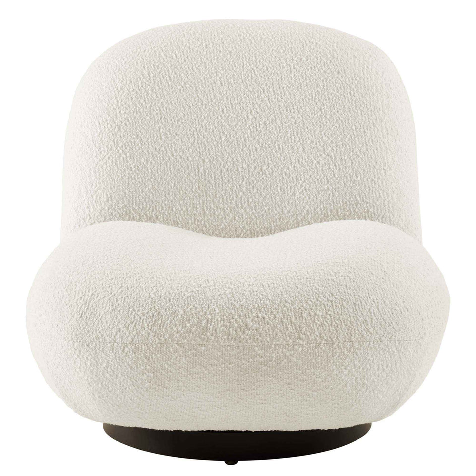 Kindred Boucle Upholstered Upholstered Fabric Swivel Chair by Modway
